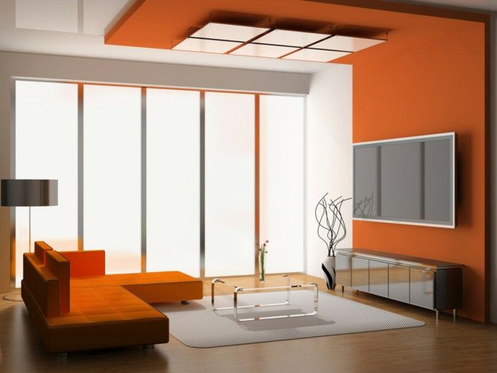 Orange Ceiling in Interior