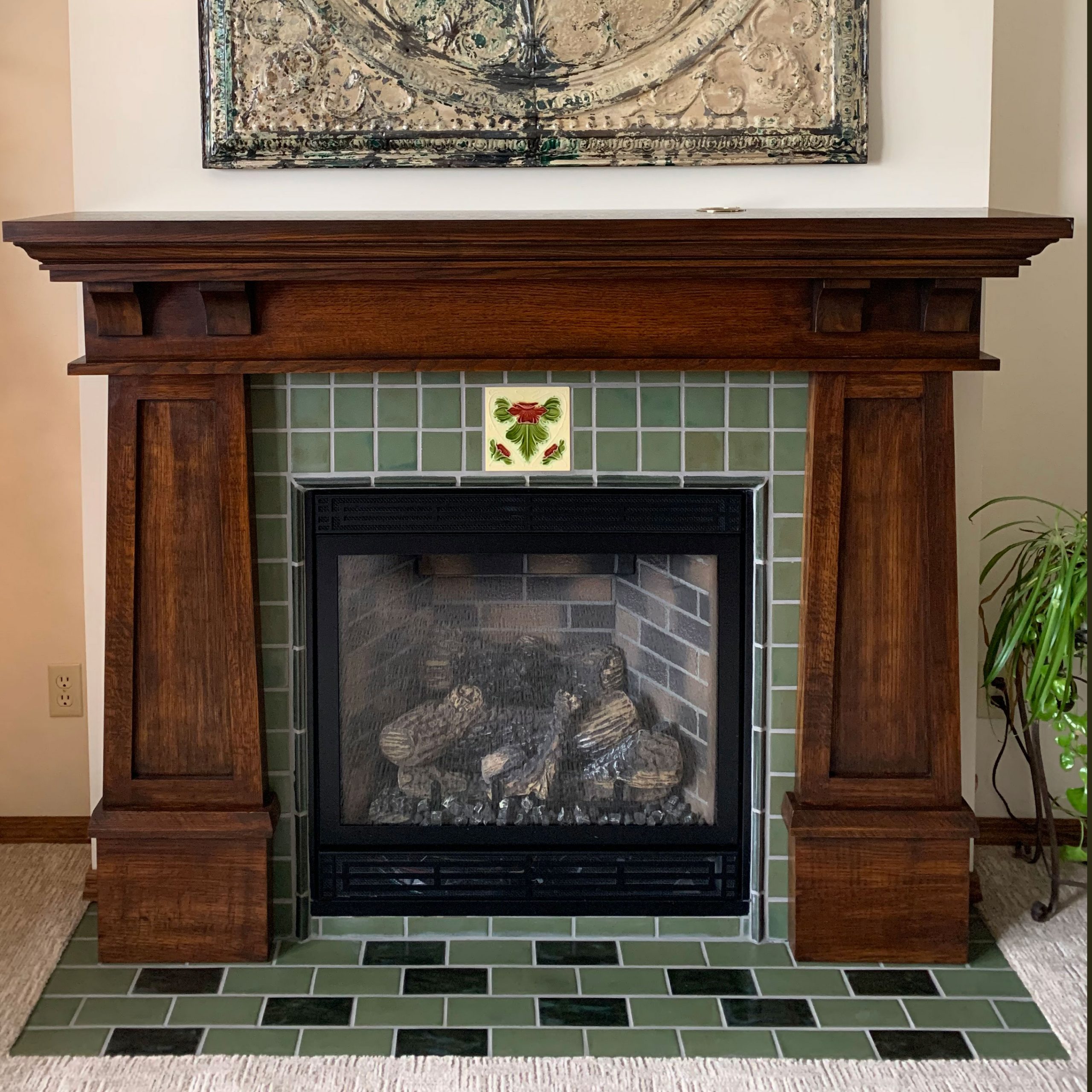 Vintage Style Tile Fireplace