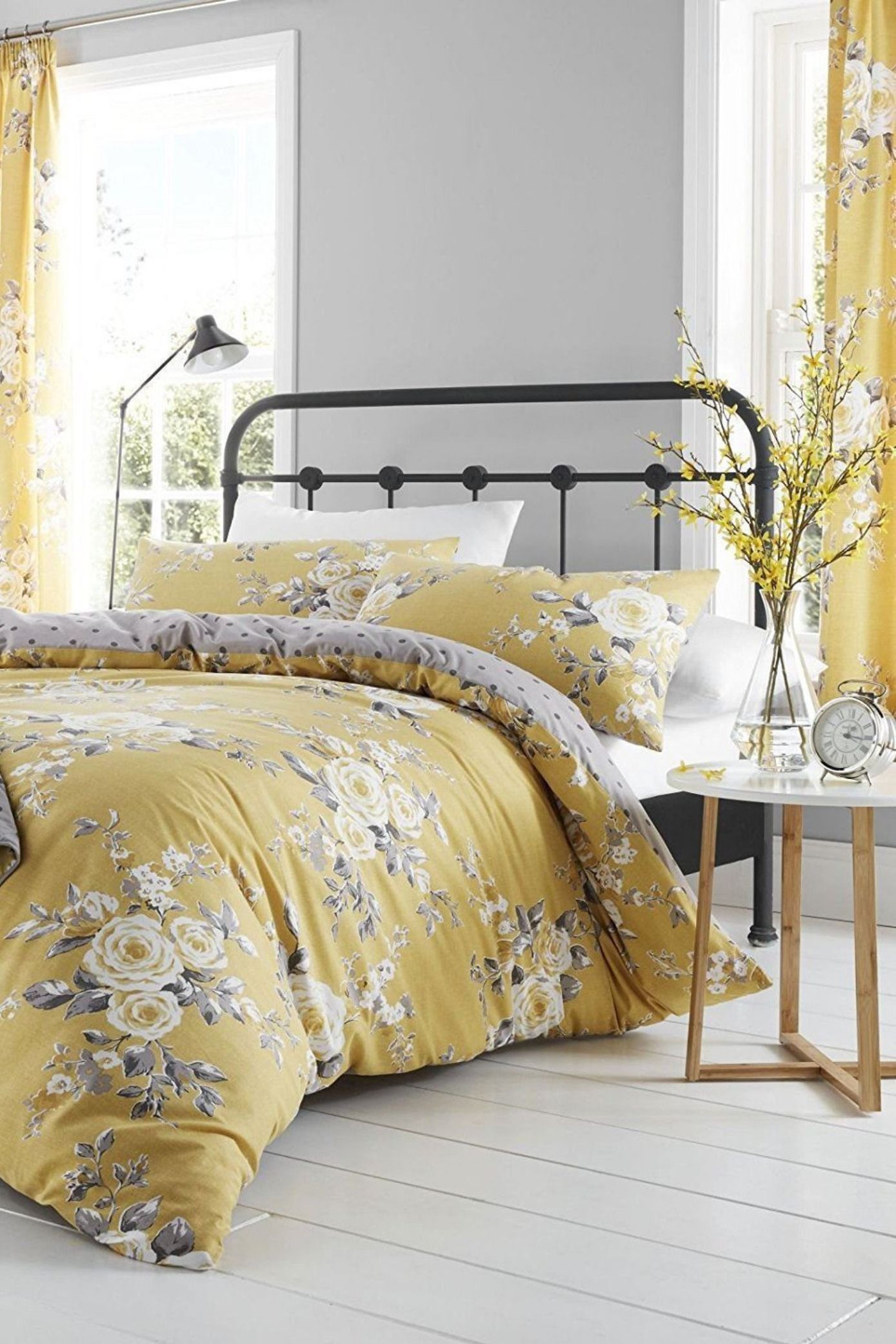 Vintage Style Yellow Bedroom