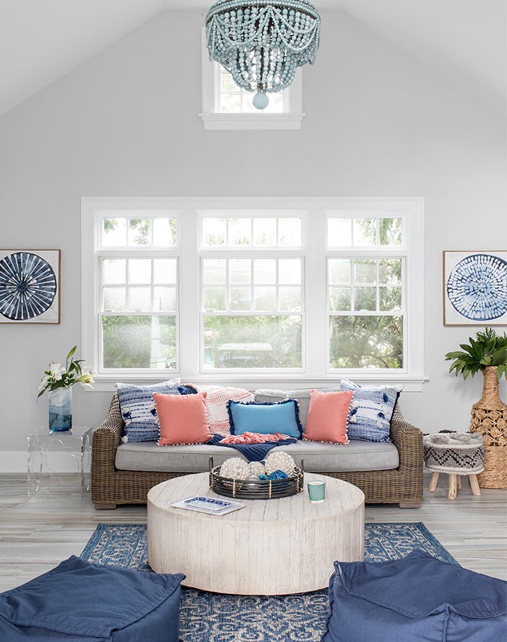 Coastal Living Room in Shabby Chic Style