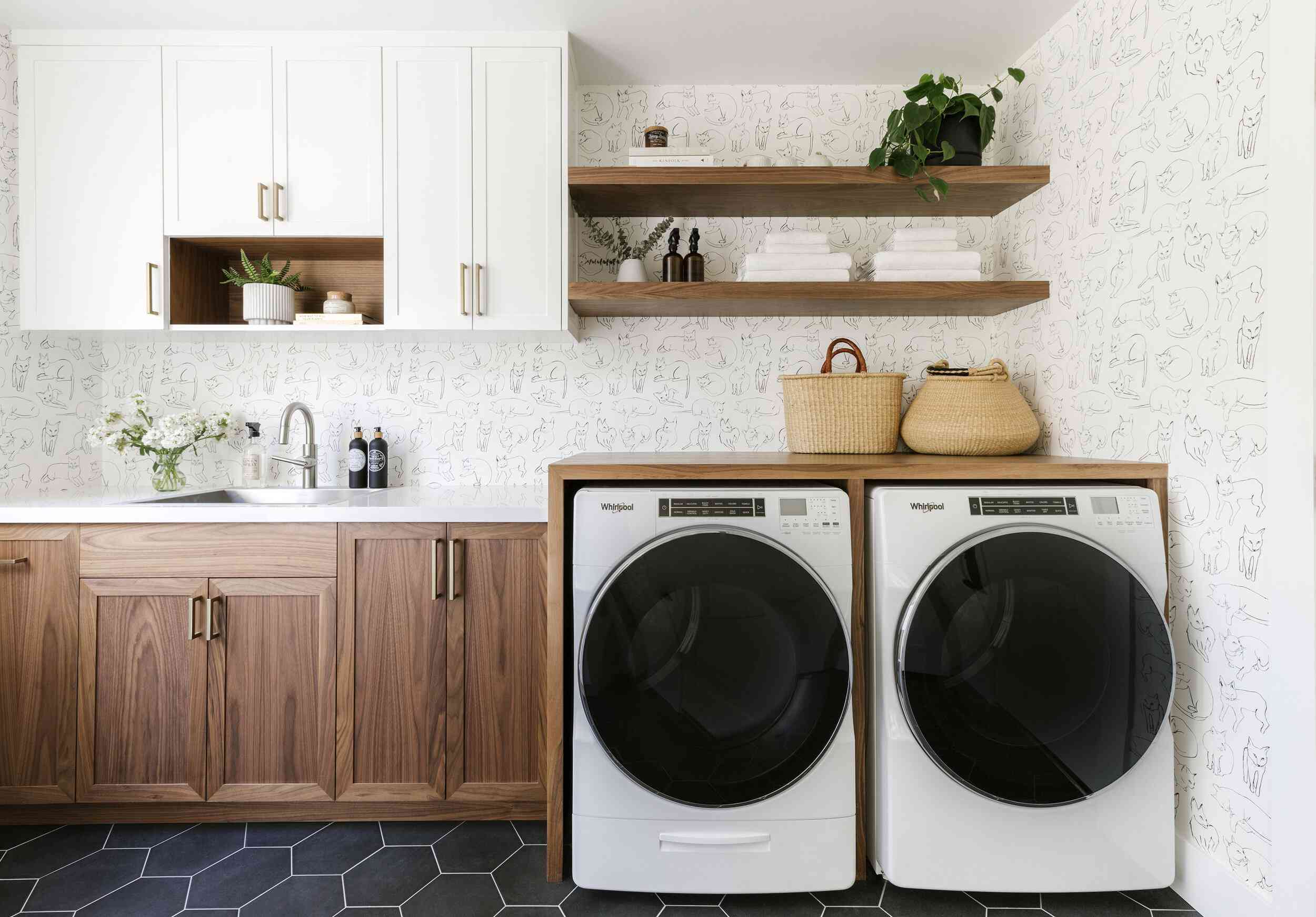 Laundry Room with Wood Accent
