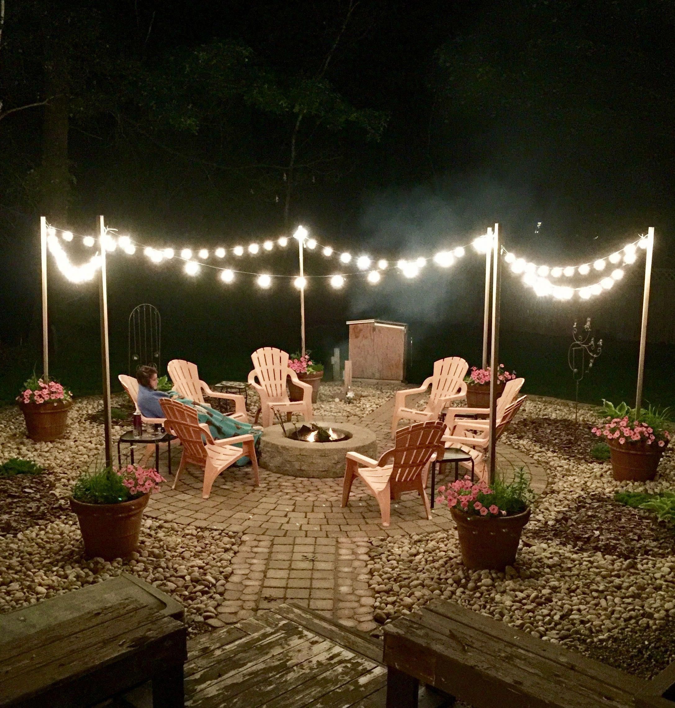 Outdoor Party Decoration with Fire Pit