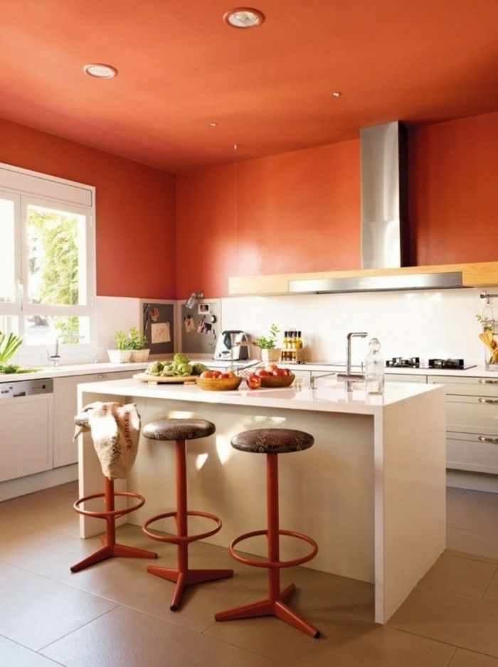 Create Orange for Your Kitchen Ceiling