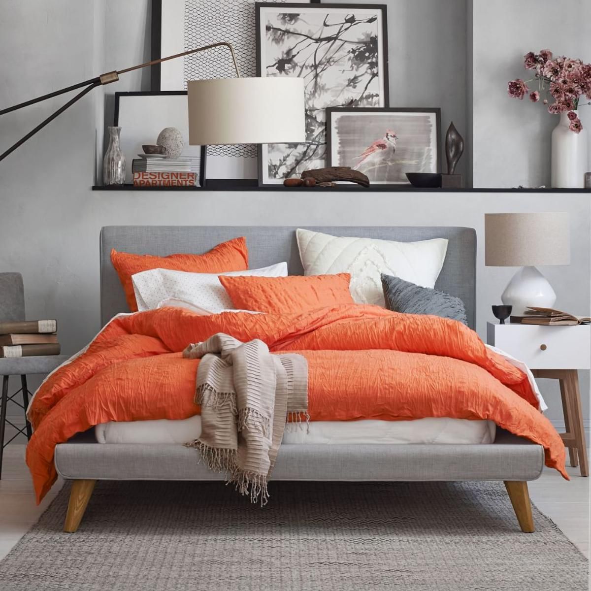 Create a Scandinavian Style Orange Bedroom