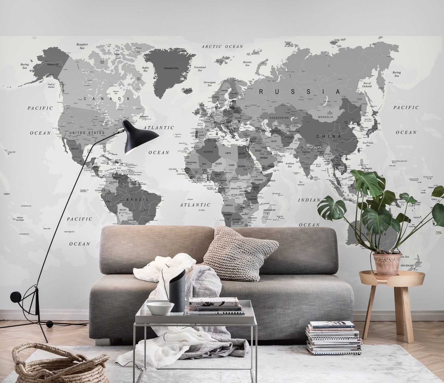 Monochrome Style World Map