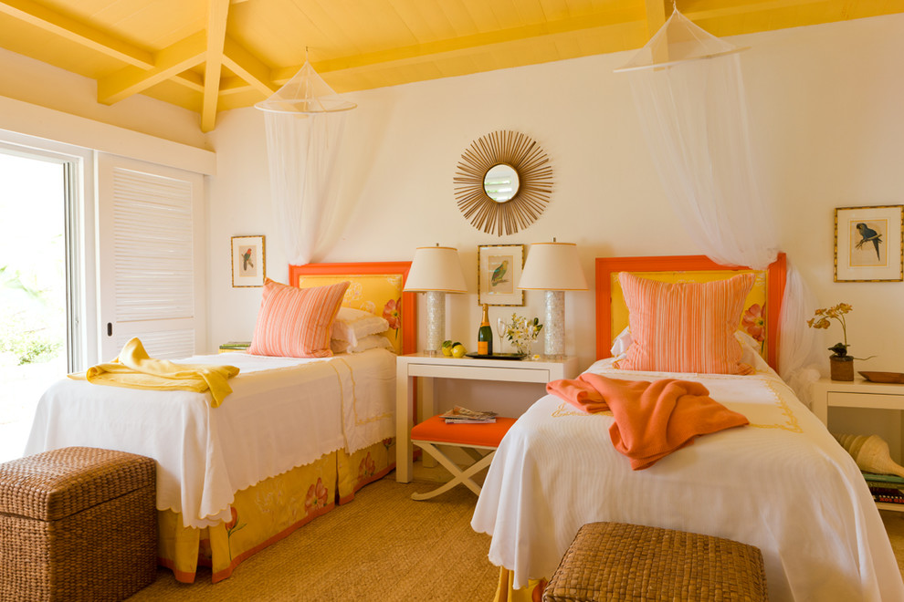 Orange Color for Bedroom Ceiling