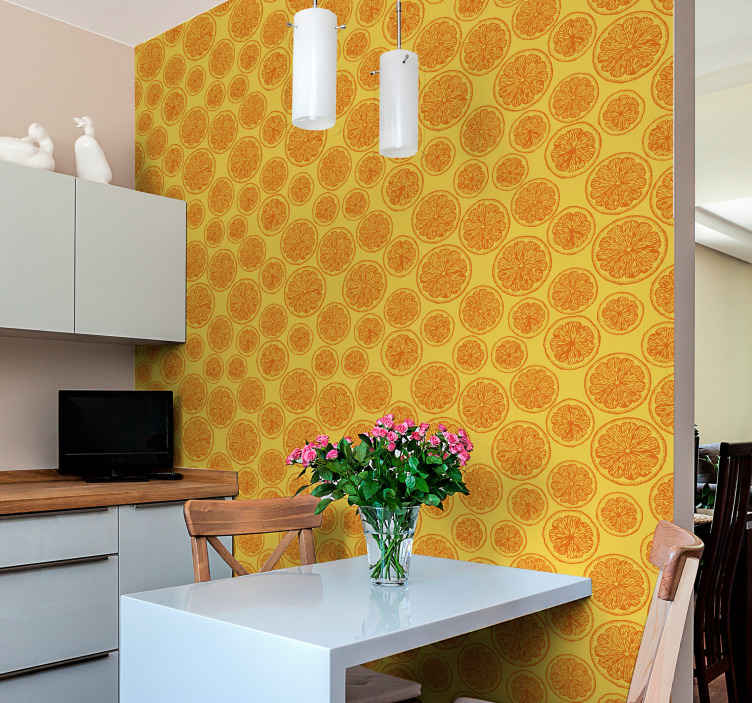 Orange Wallpaper for Your Kitchen Interior
