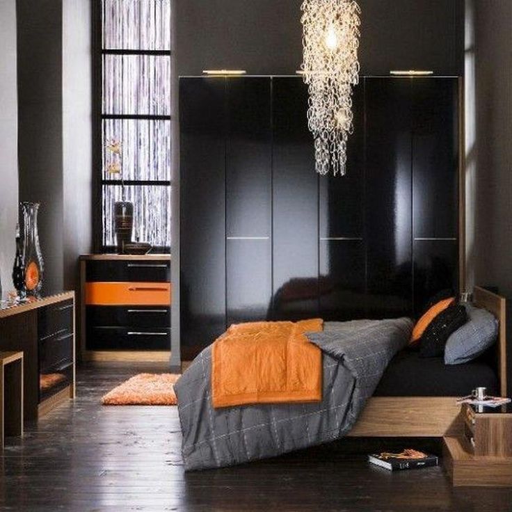 Orange with Black Bedroom