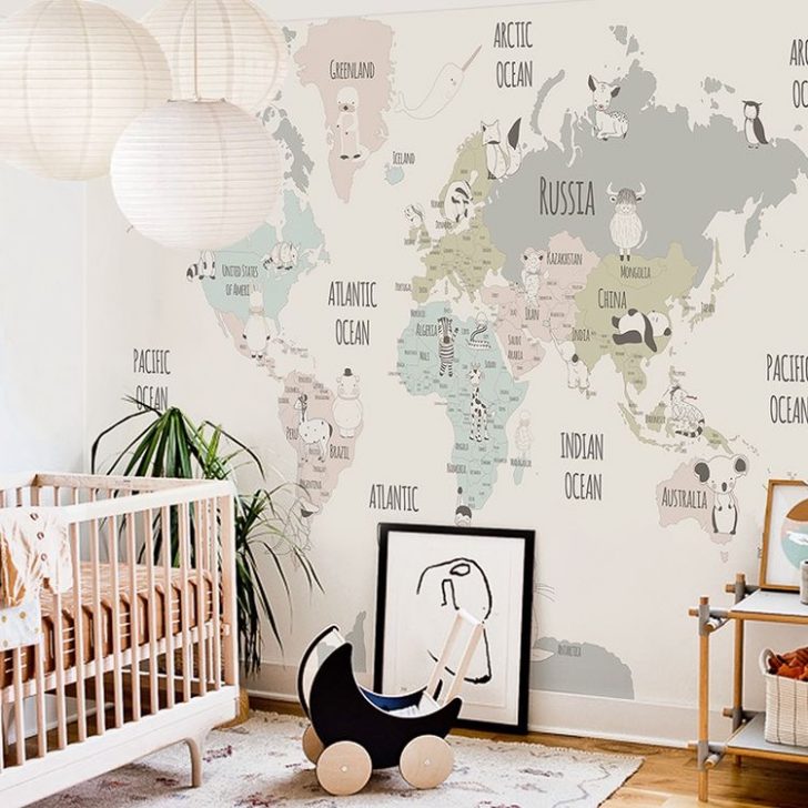 World Map in Children's Bedroom
