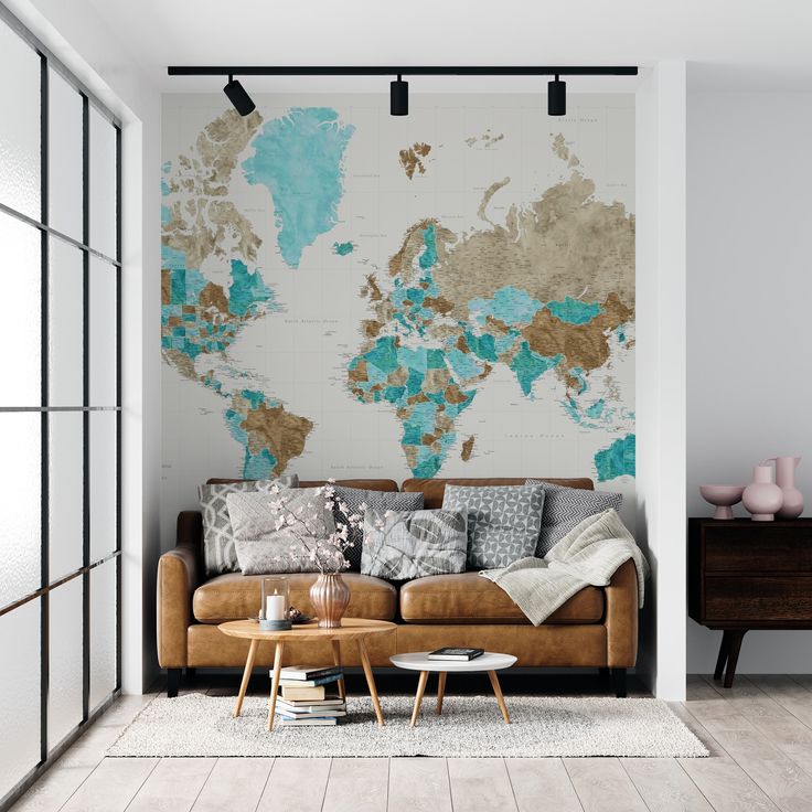 World Map in Festive Mural Concept