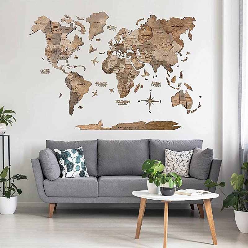 World Map in Living Room