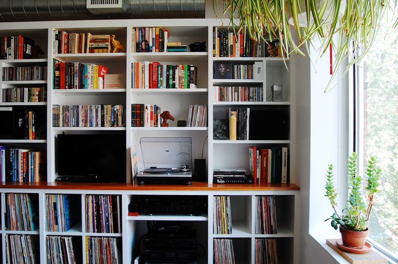Open Shelf with Record Collection