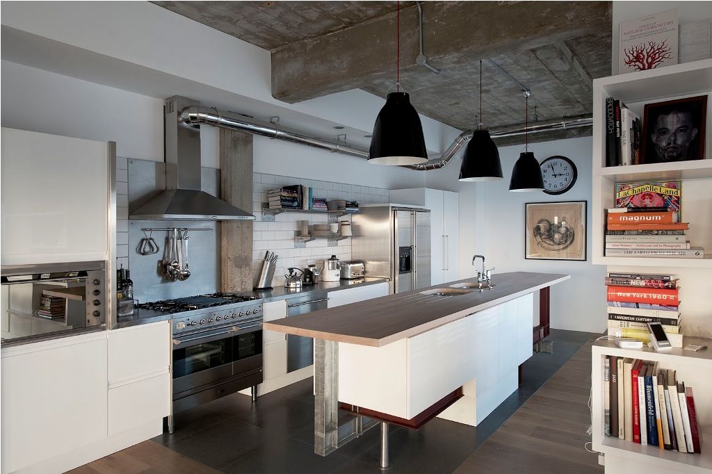 White Kitchen in Industrial Style