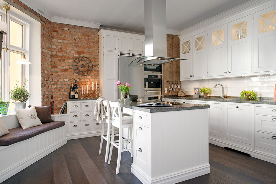 White Kitchen with Cozy Layout