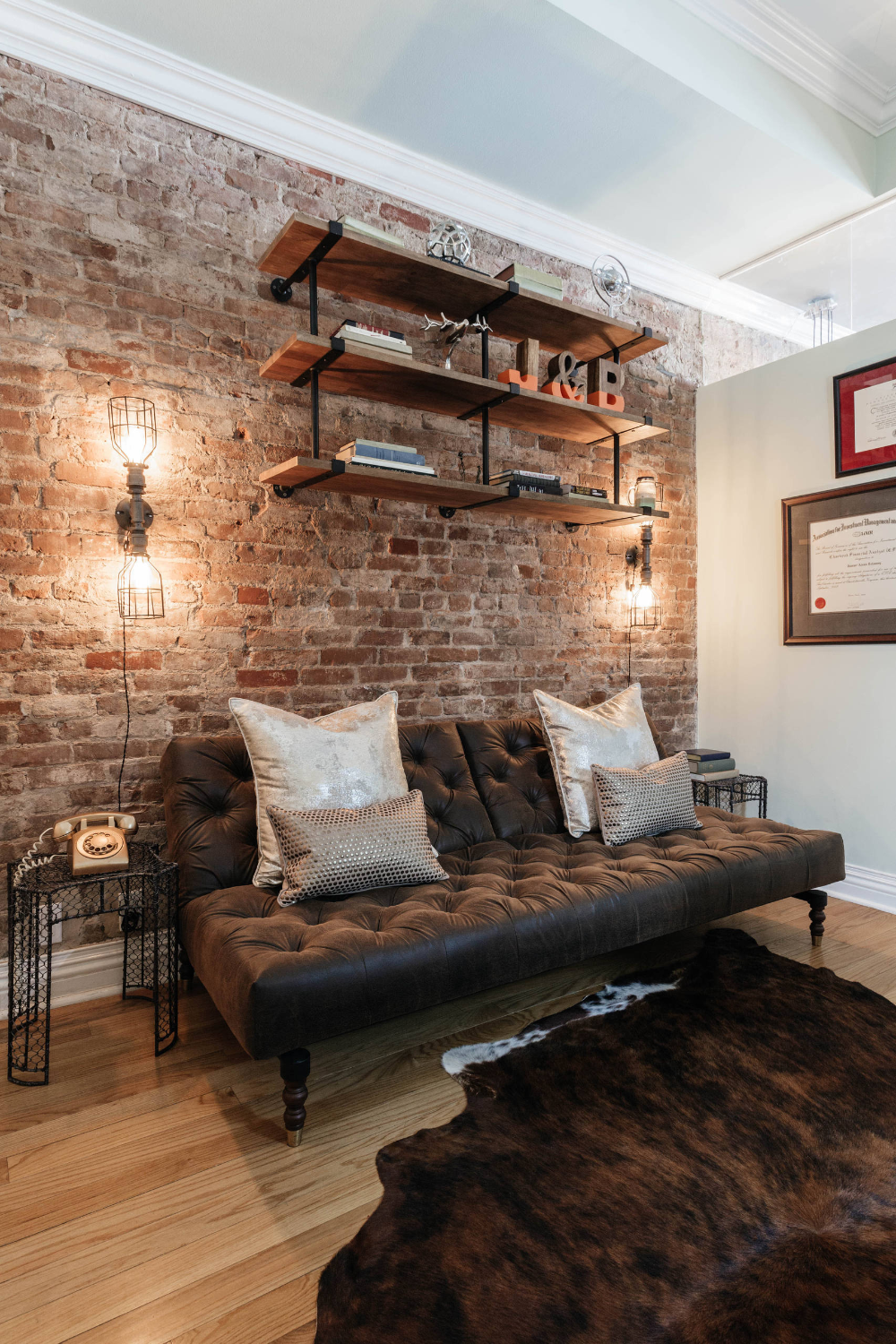 Decorate Industrial Apartment with Raw Brick Wall