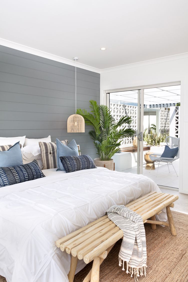 Coastal Bedroom with Relaxed Bedroom