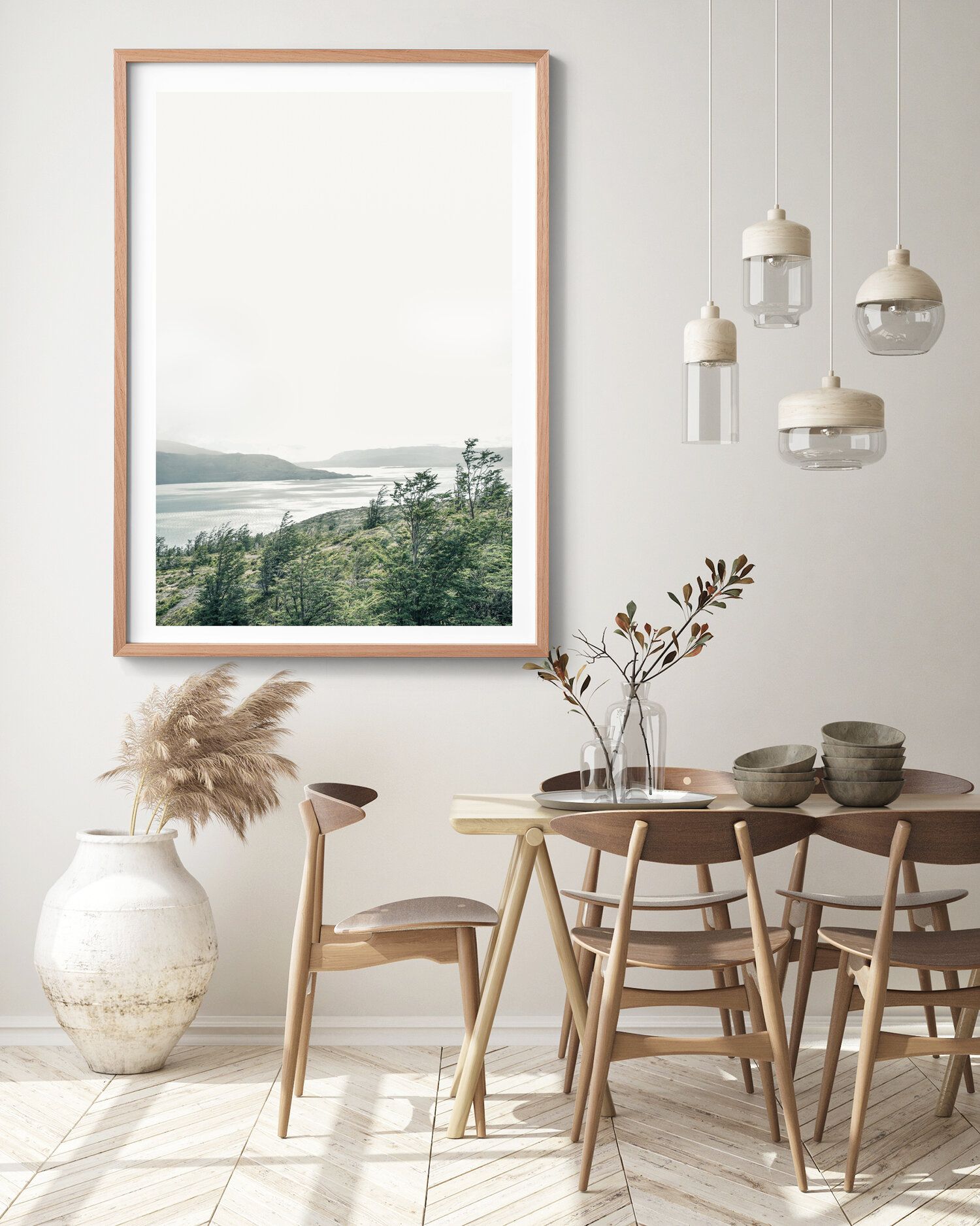 A Natural Frame for Your Imagery Window in Minimalist Dining Room