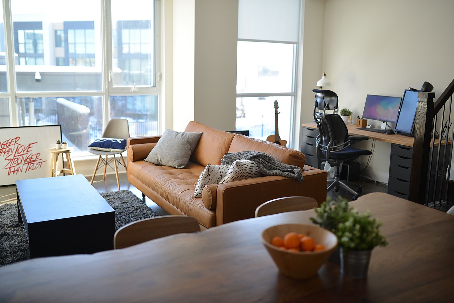 Modern Studio Apartment with Mid-Century Sofa