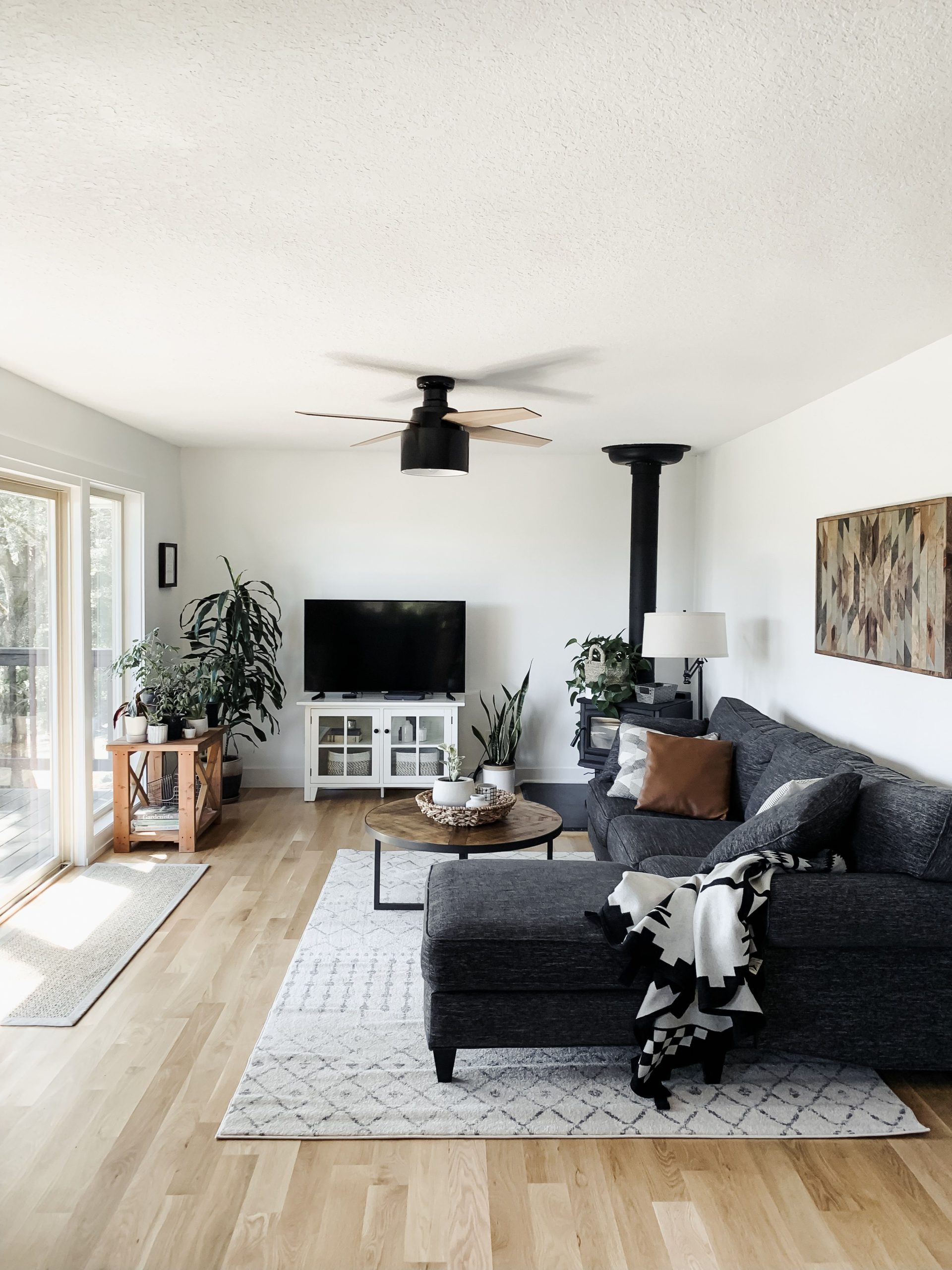 Combining White Living Room and Bohemian Accents