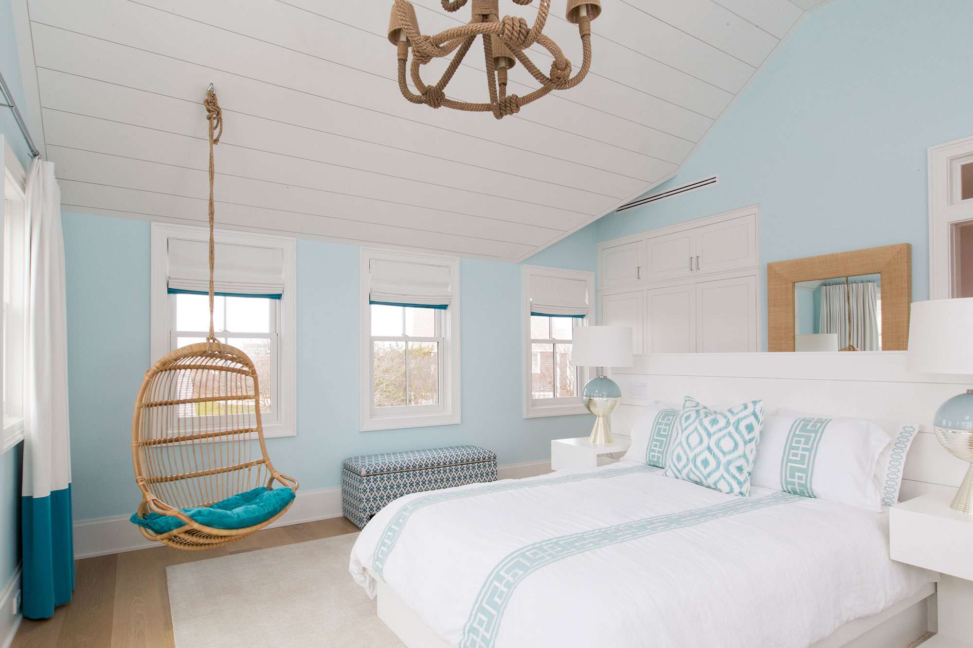 Coastal Bedroom with Relaxing Swing