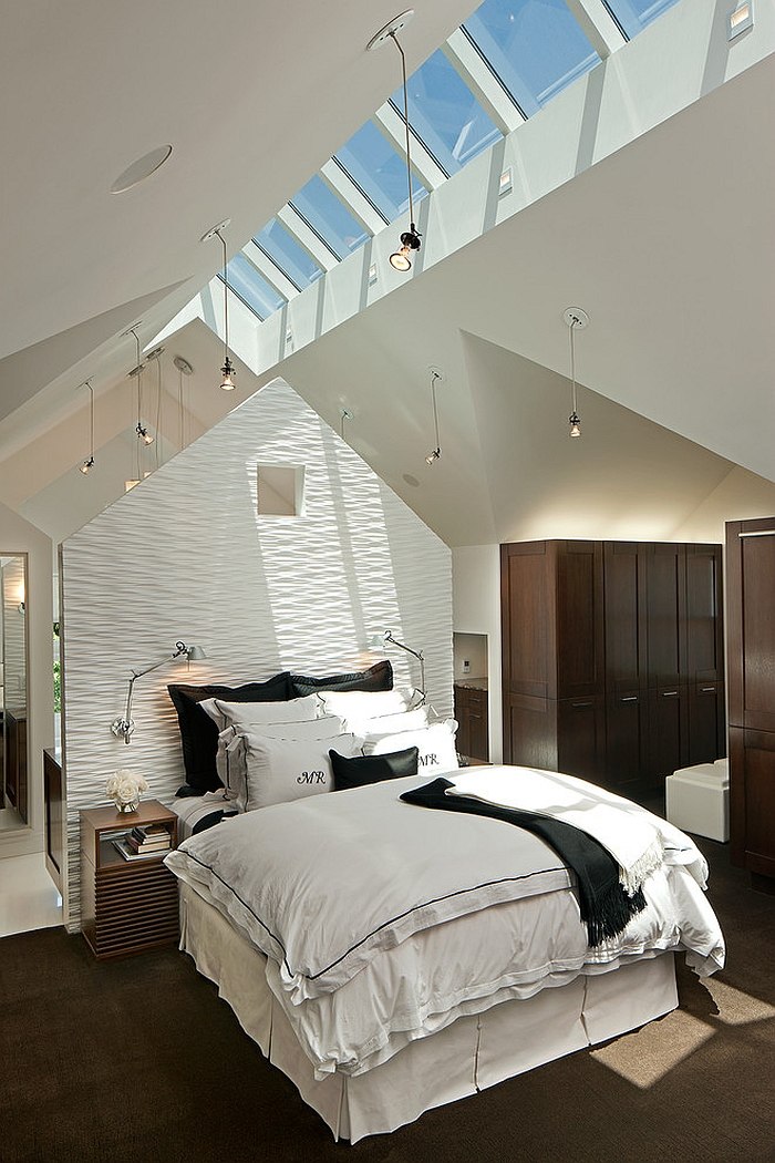 Coastal Bedroom with Skylight Roofs