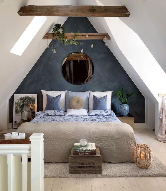 Grey Wall to Decorate Your Attic Bedroom
