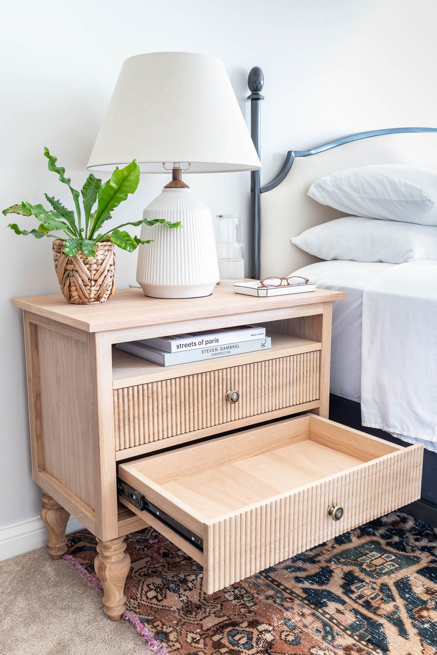 A Functional Bedside Table to Load More Books
