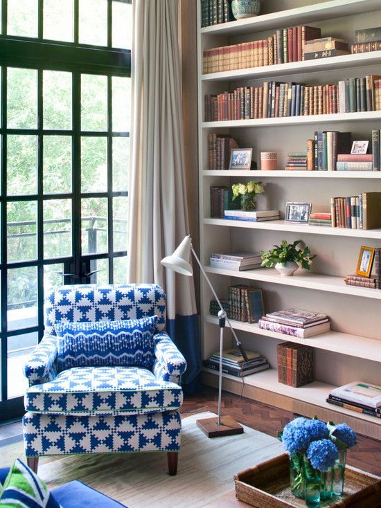 Blue Reading Chair to Refresh Your Library