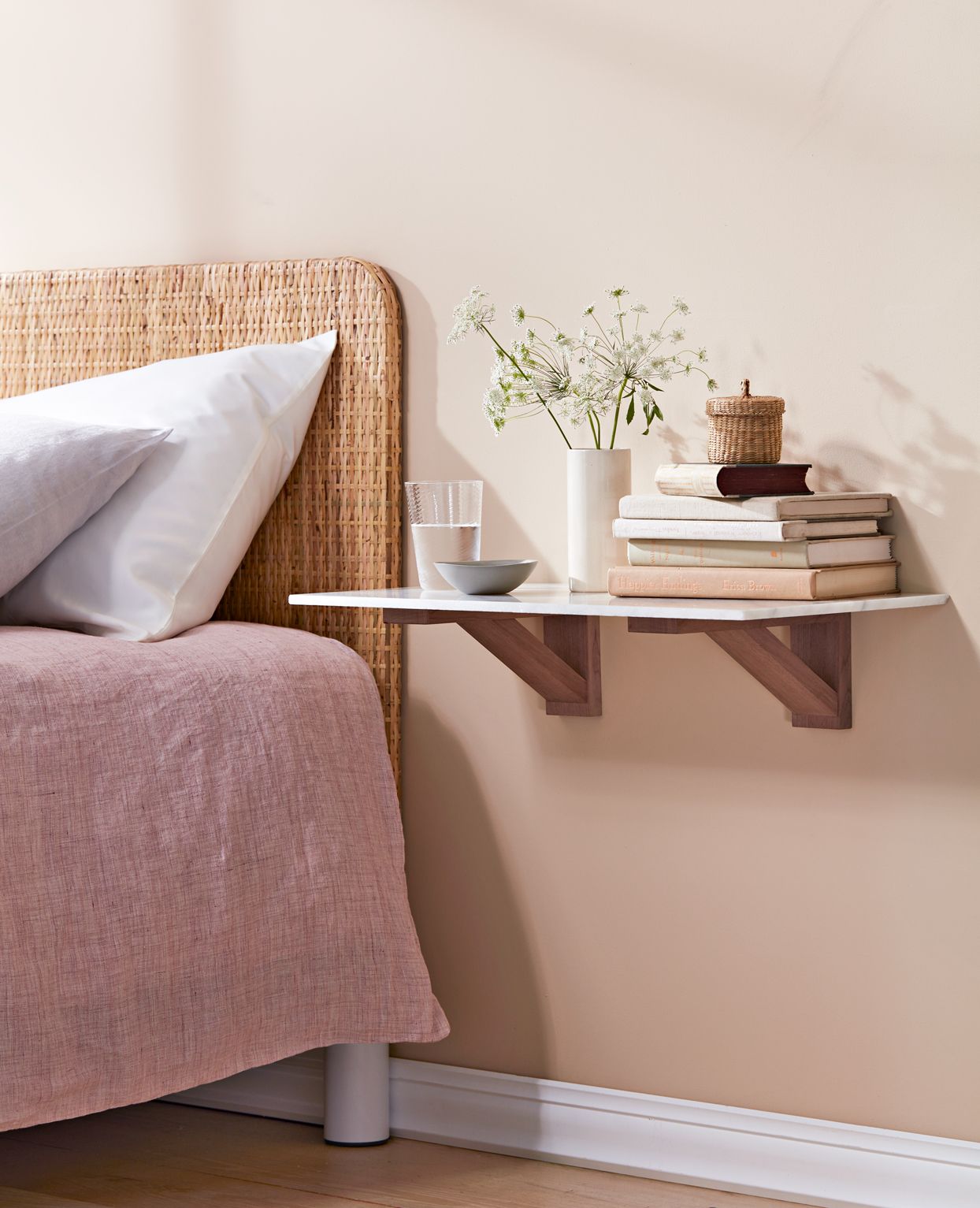 Simple Design with A Floating Bedside Table
