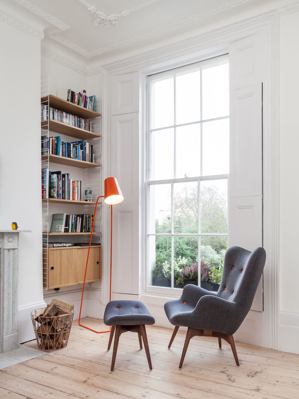 Tufted Grey Reading Chair