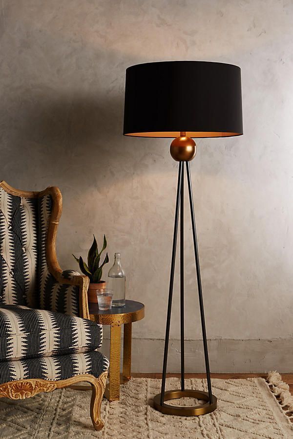 Classic Floor Lamp with Black Accents