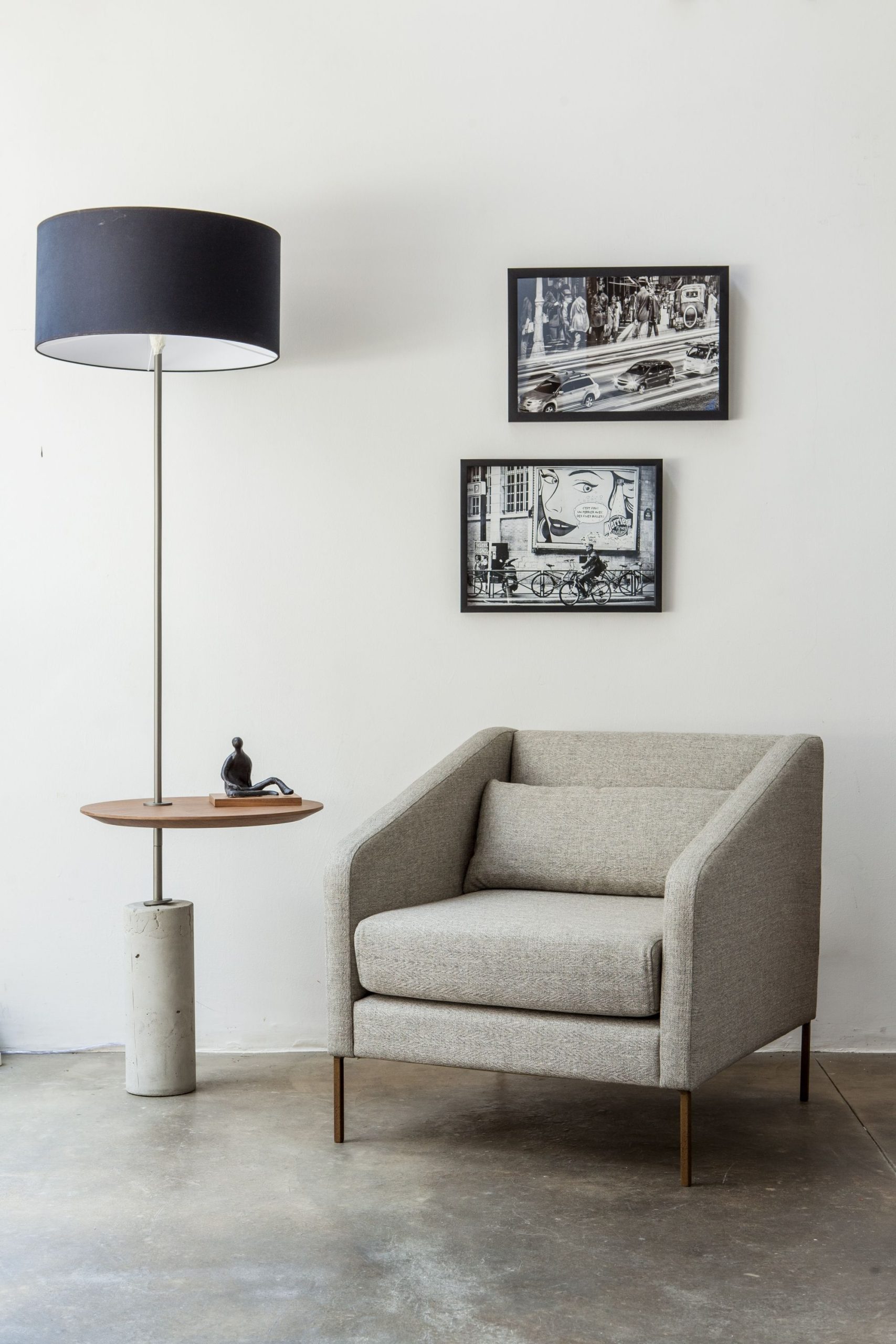 Classic Floor Lamp with A Small Table