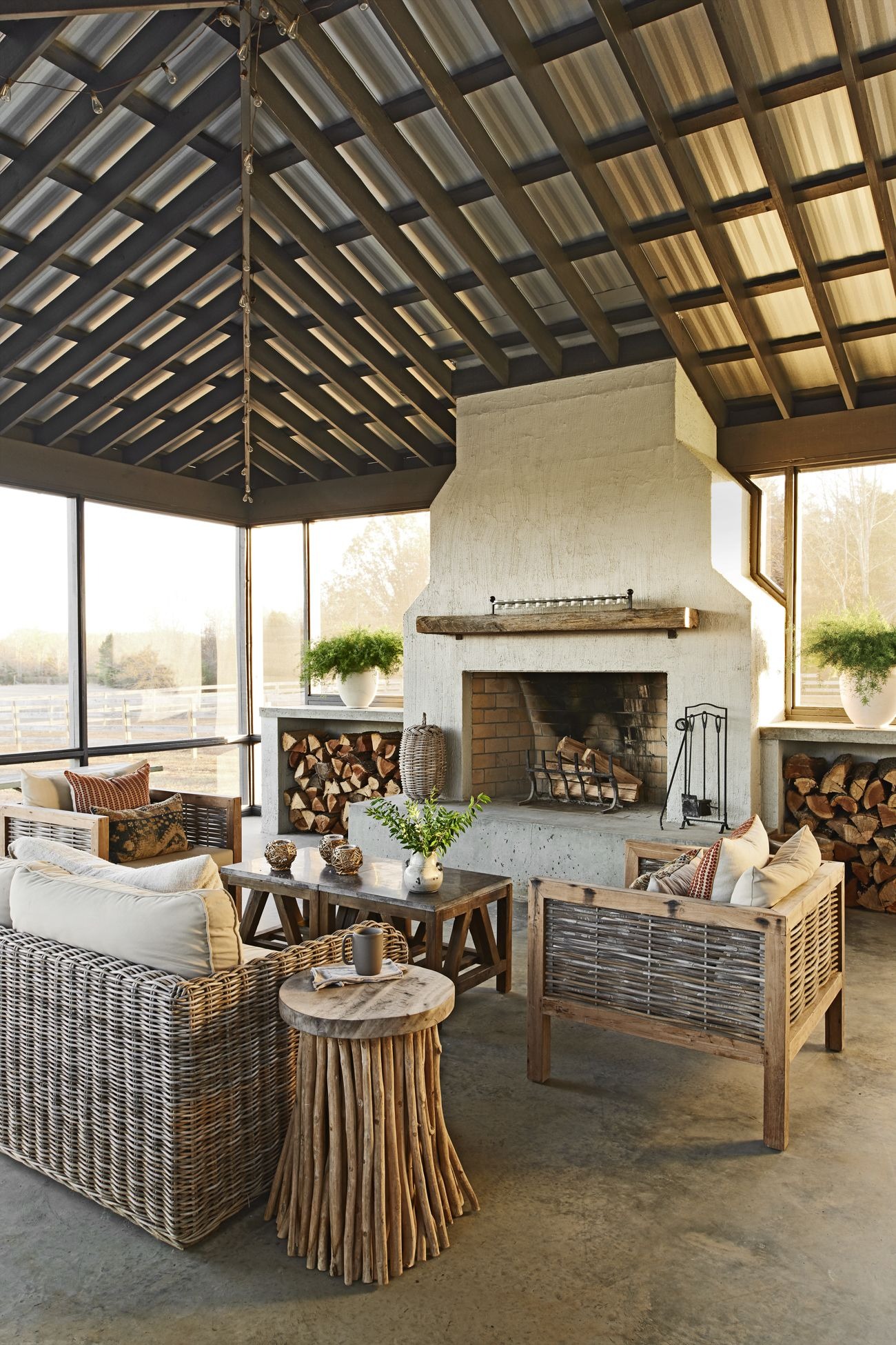 Suburban Design for an Outdoor Fireplace