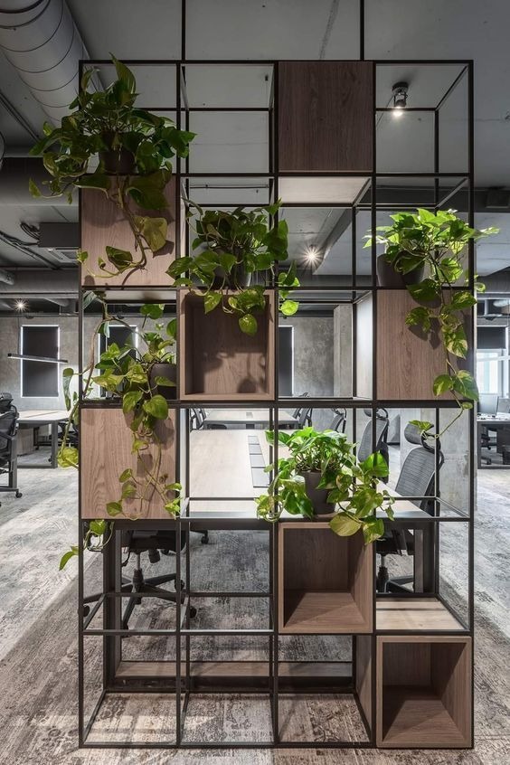 Plant Shelves as an Outdoor Partition