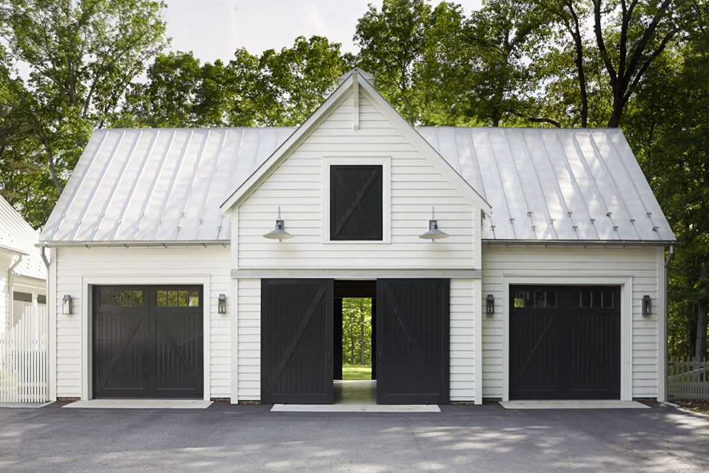 Garage with Classic Farmhouse Design
