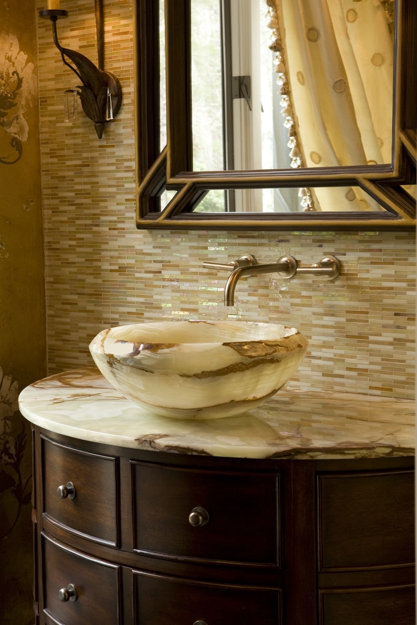 White Marble with Golden Patterns