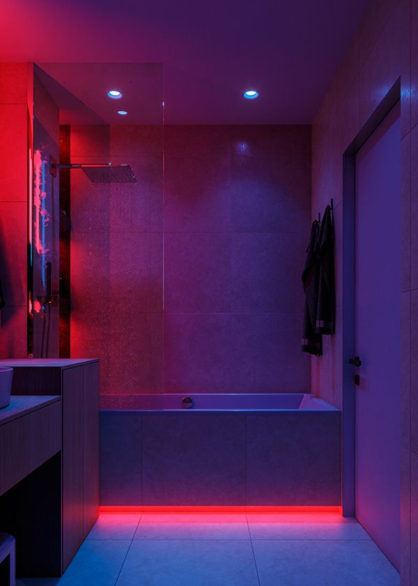 Bathtub with Red LED Light