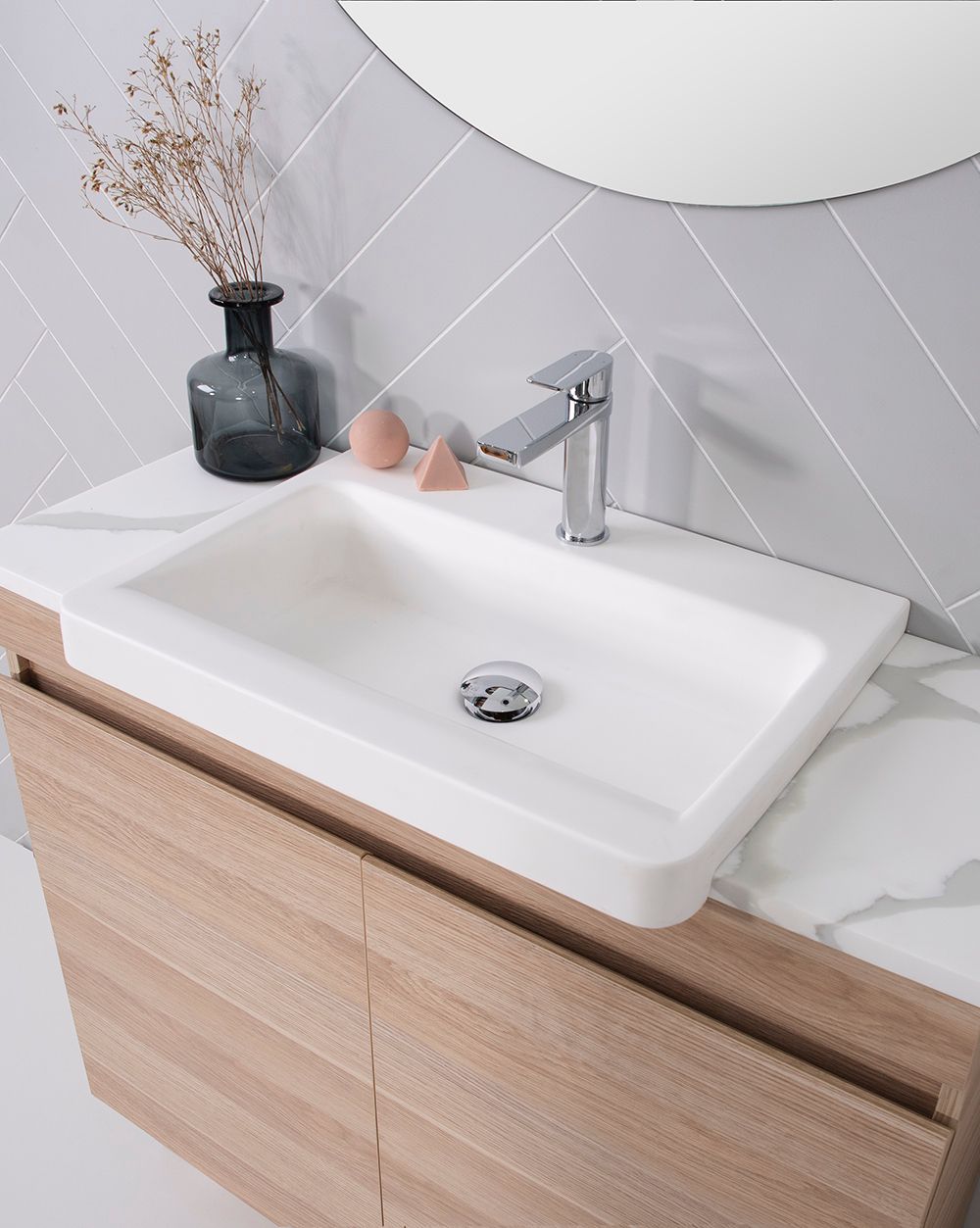 White Porcelain as Vessel Sink