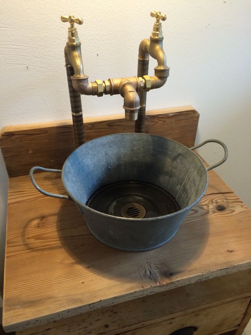 Steel Bucket for A Rustic Vessel Sink