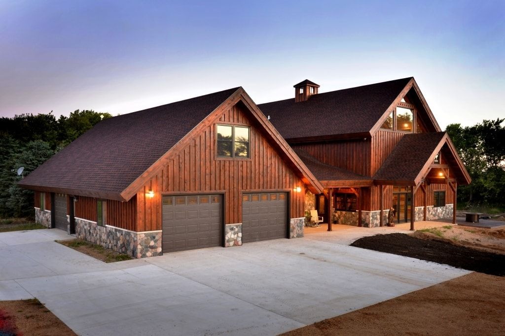 A Barn House with A Large Garage