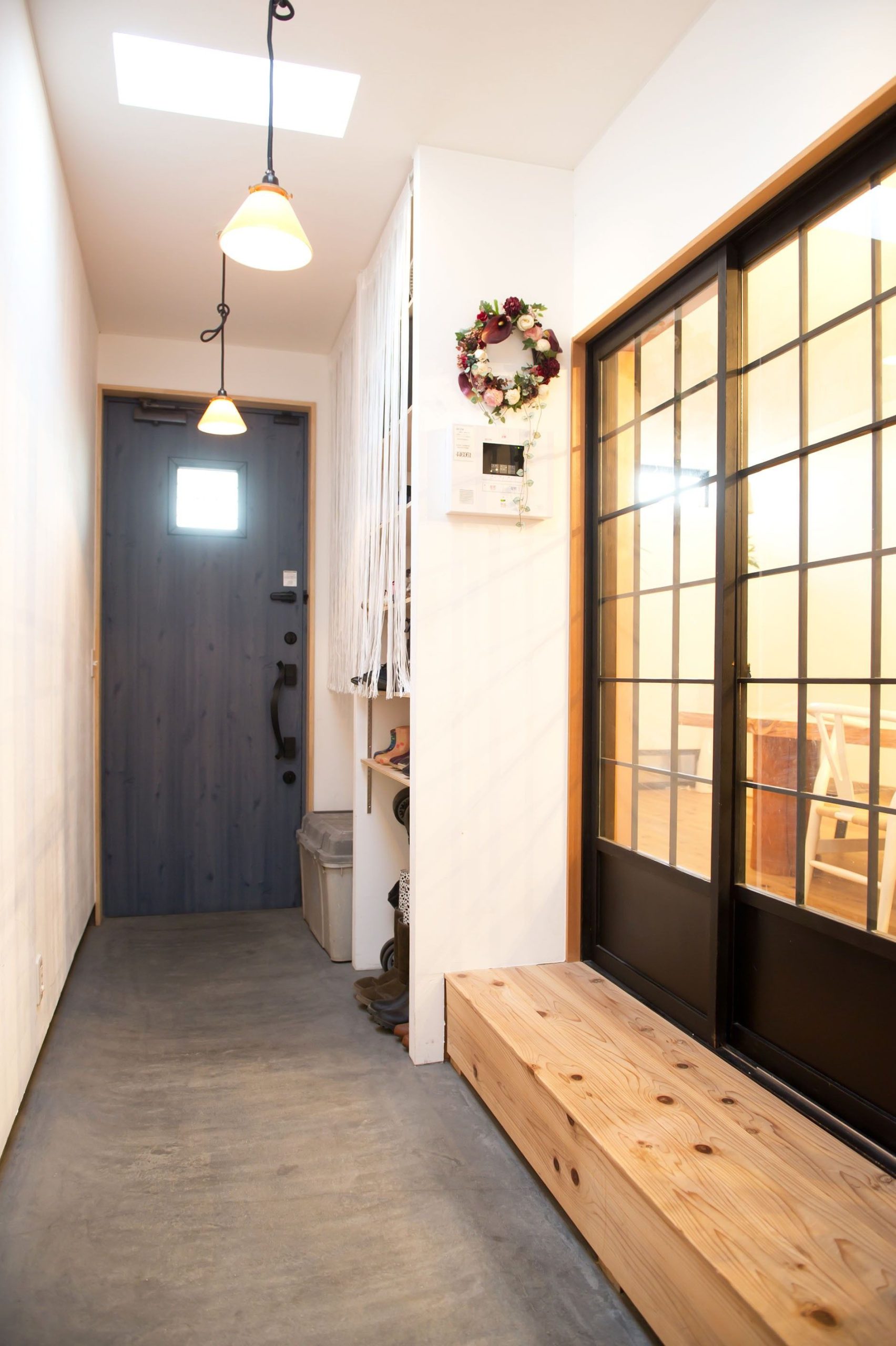 Japanese Hallway and Modern Shoe Rack
