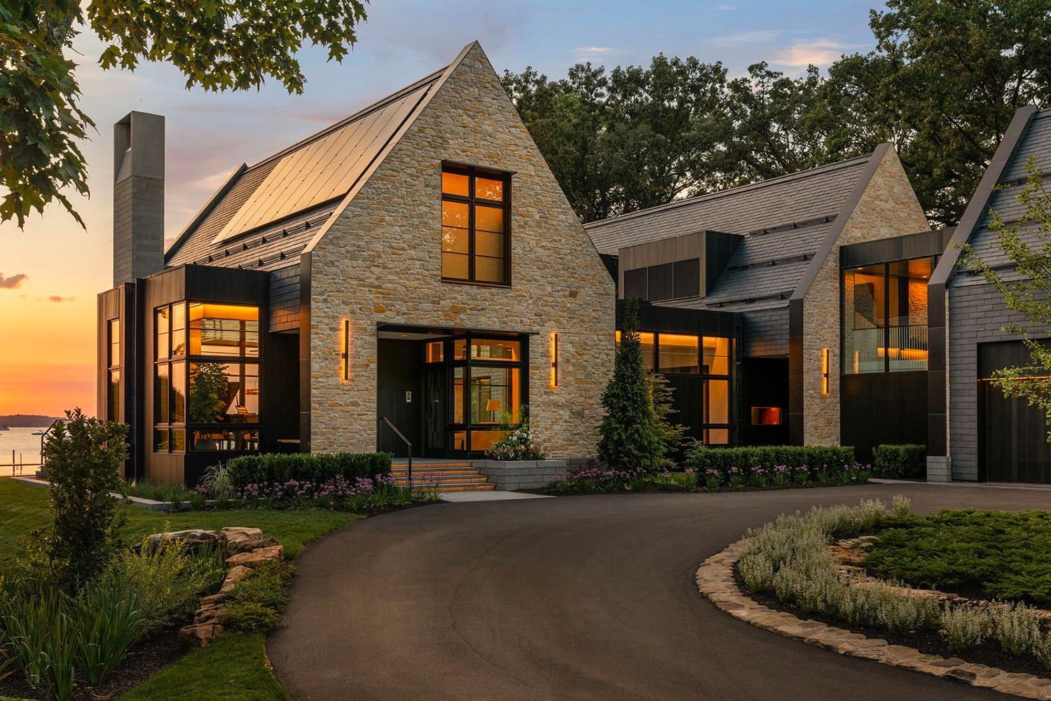 Stone and Glass Barn Mansion