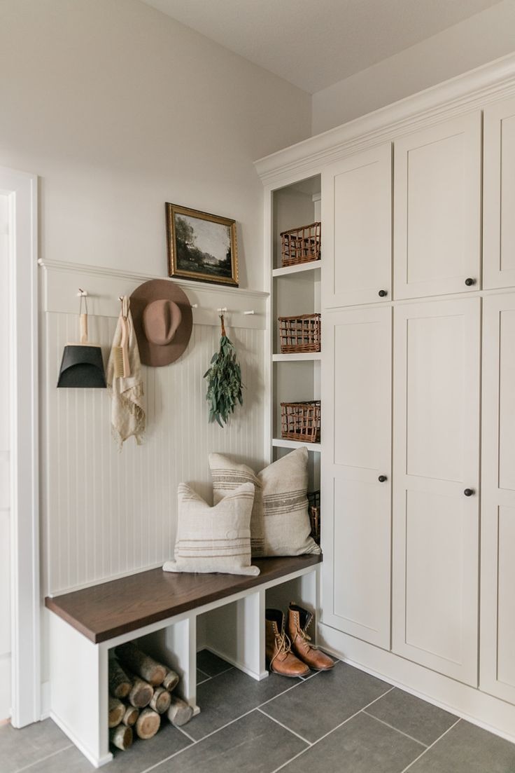 Add Oak Accents to White Closet