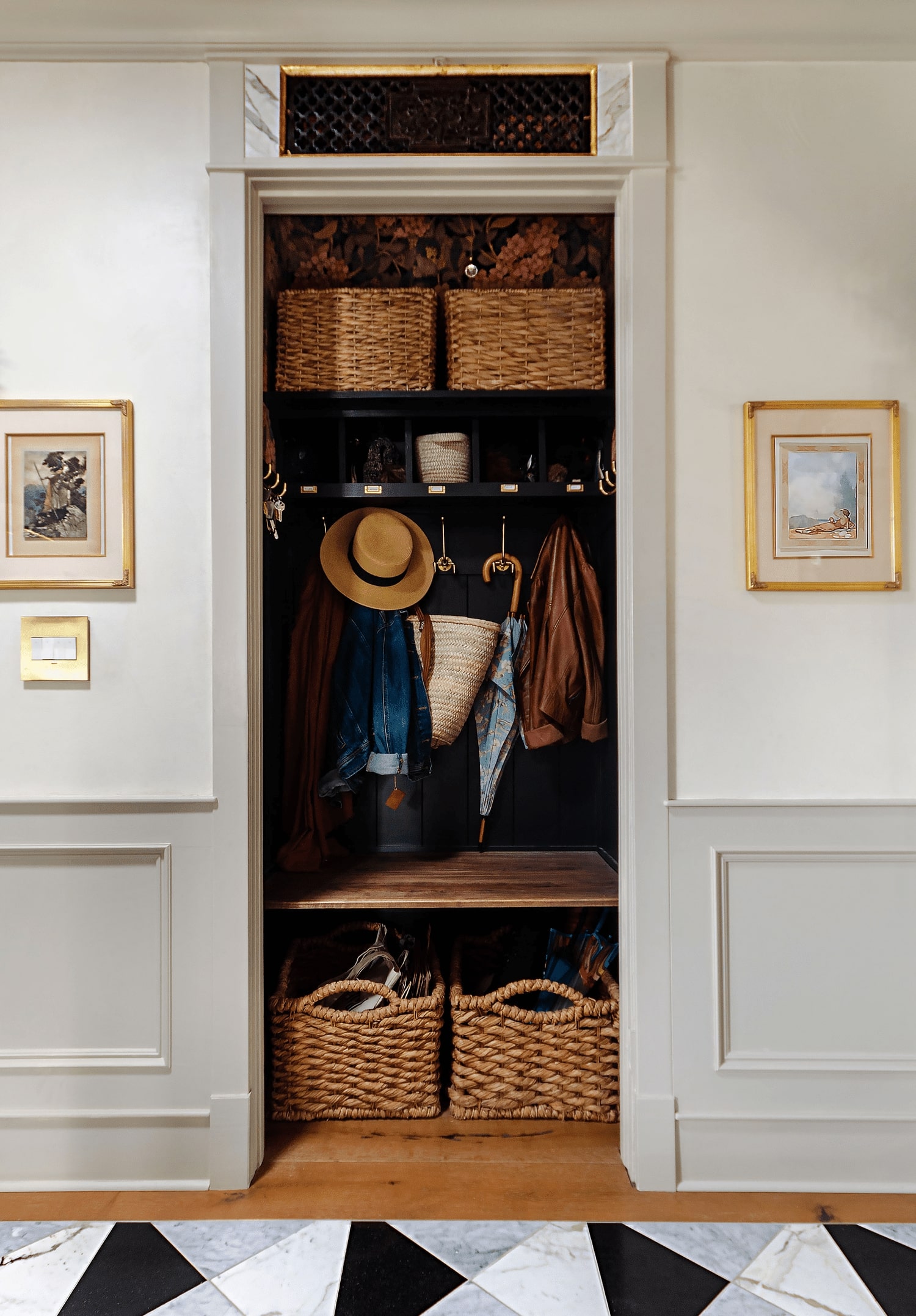 Hallway Closet in Brown Colors