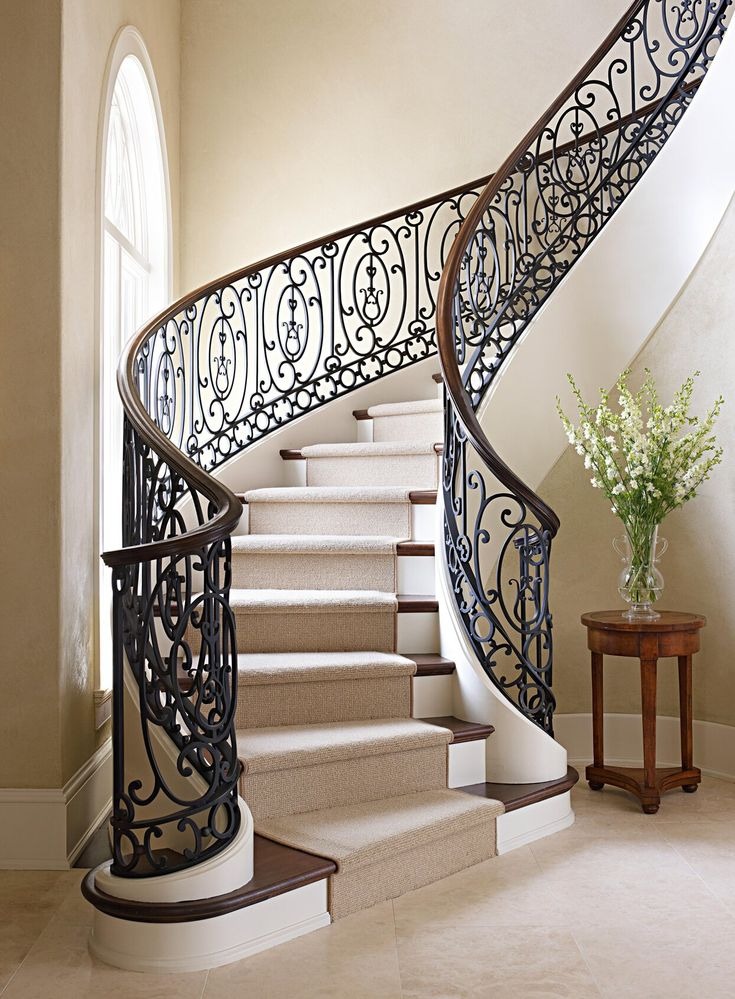 Curvy Mediterranean Stairs Railing