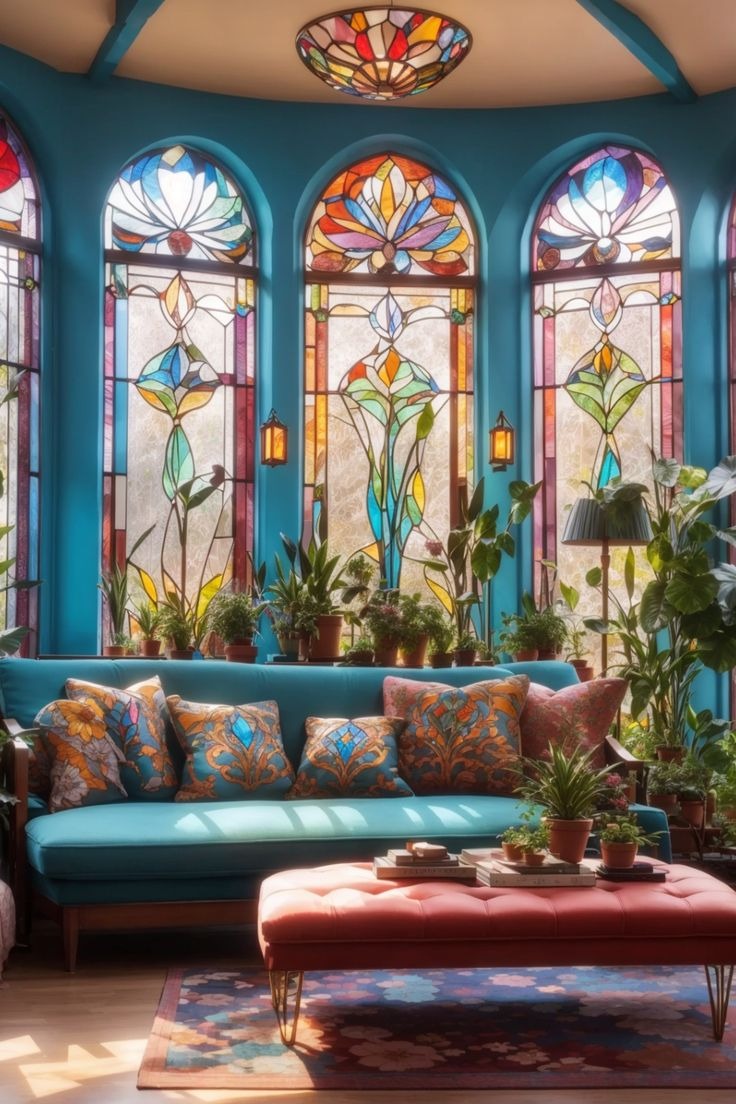 Stained Glass for Bohemian Living Room