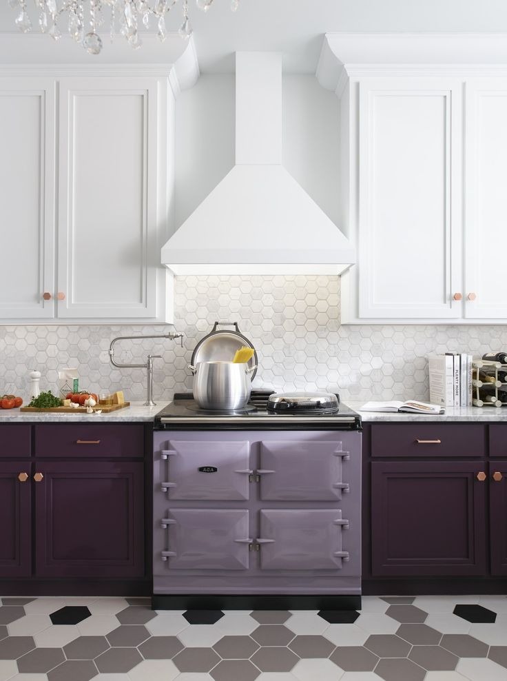 Purple Accent for Your White Kitchen