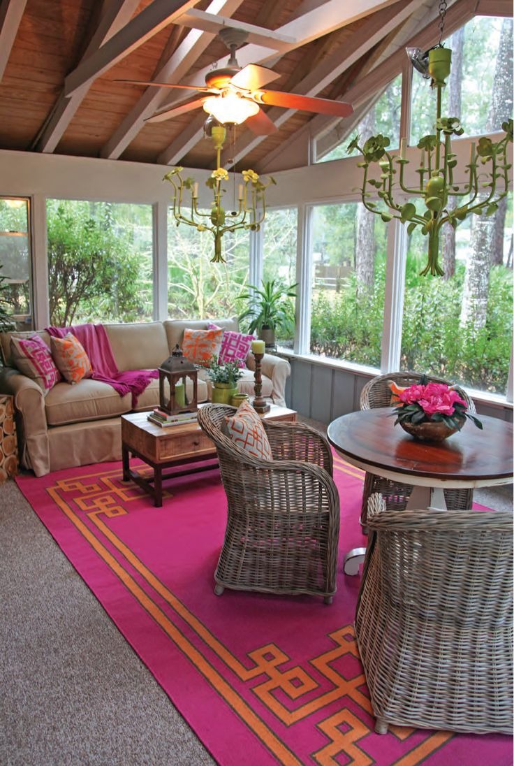 Bright Sunroom with Showy Accents